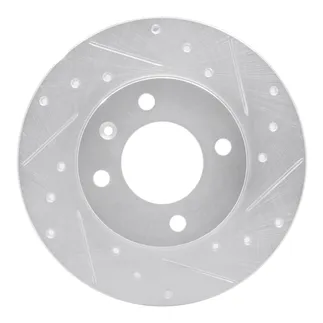 R1 Concepts EDZ-74000R Brake Rotor Drilled and Slotted Silver